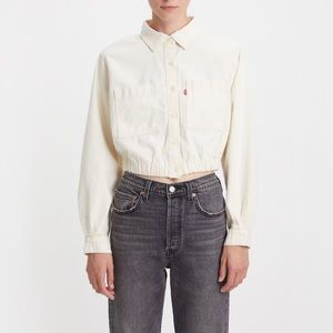 NEW Levi's Jax Cinched Denim Shirt Ecru - Women’s Size XL